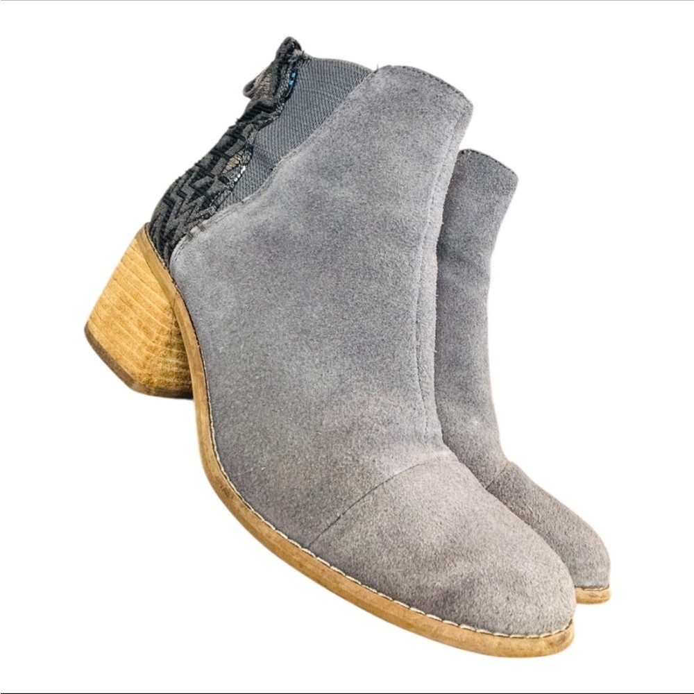 Toms Women’s Esme Chelsea Forged Iron Gray Suede Ankle Boot Size 9